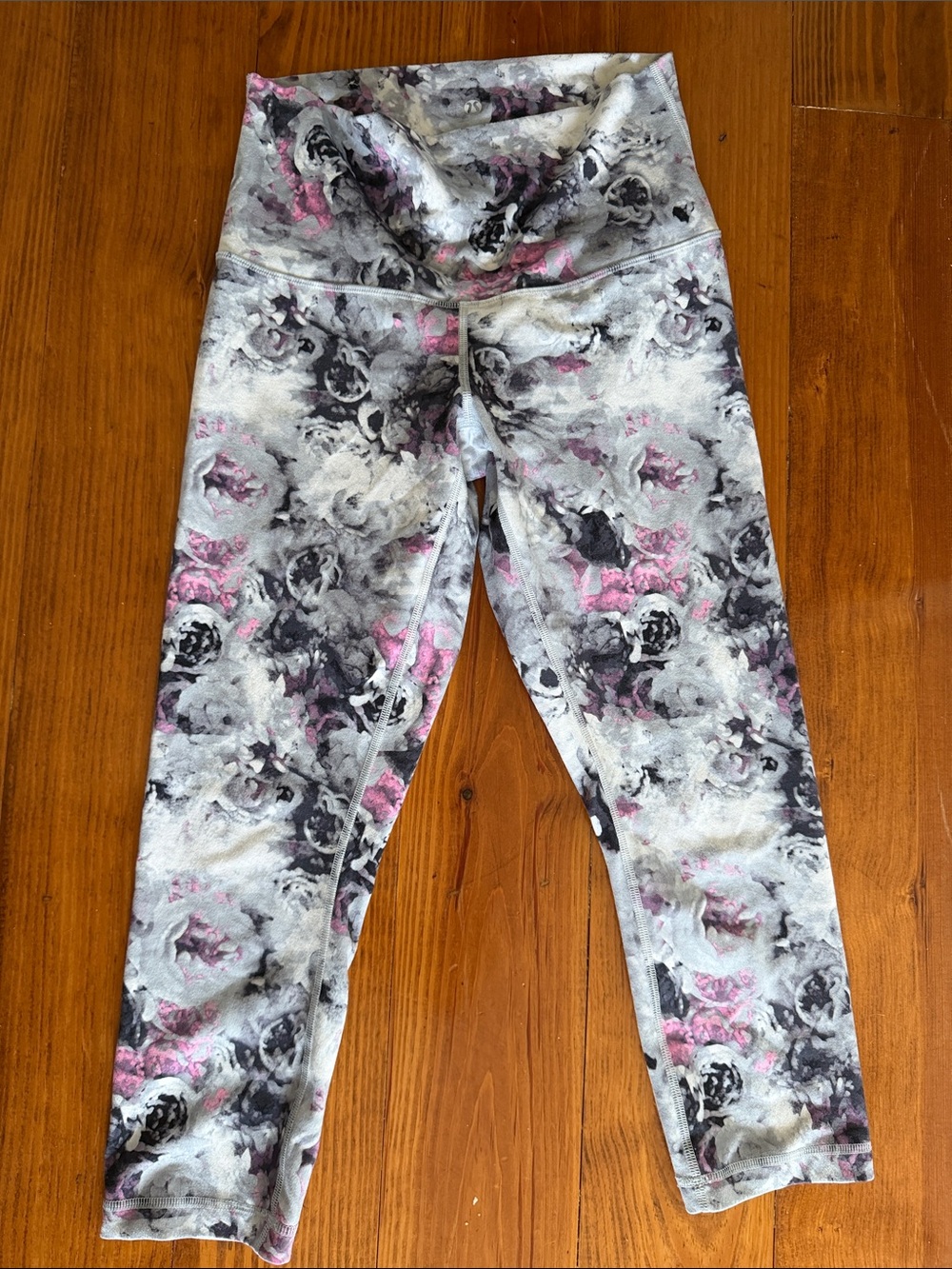 lululemon athletica Pink, Gray & Black Floral Leggings